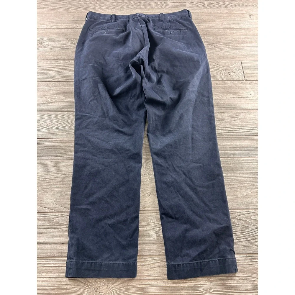 Polo Ralph Lauren Mens Chino Pants 36x30 Navy Blue Cotton Straight Leg Trousers